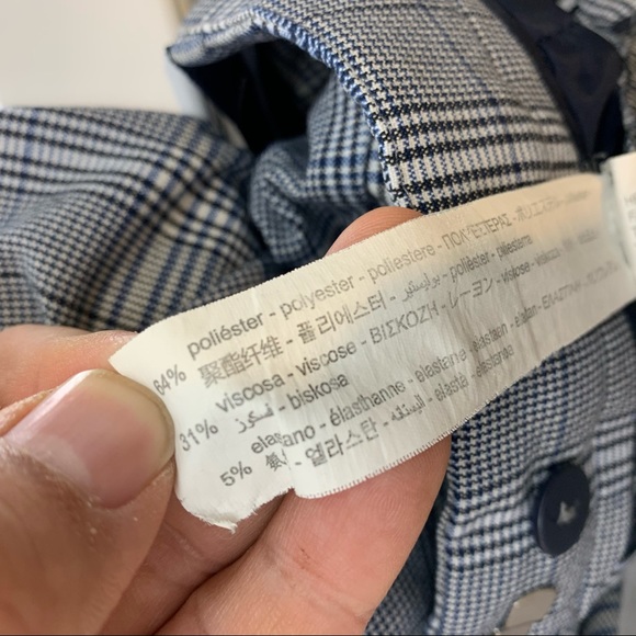 Zara Basic Plaid Womens Elastic Band Waist Pants - Picture 5 of 5